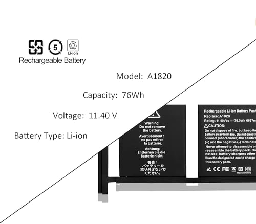 Wefly A1707 A1820 Laptop Battery Compatible for Mac Book Pro 15 inch A1707 Late 2016 Mid 2017 Touch Bar EMC 3162 3072 Series MLH32LL/A MLH42LL/A... - Image 2