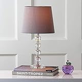 SAFAVIEH Lighting Collection Nola Modern Glam Stacked Crystal Ball/ Green Shade 16-inch Bedroom Living Room Home Office Desk Nightstand Table Lamp (LED Bulbs Included)