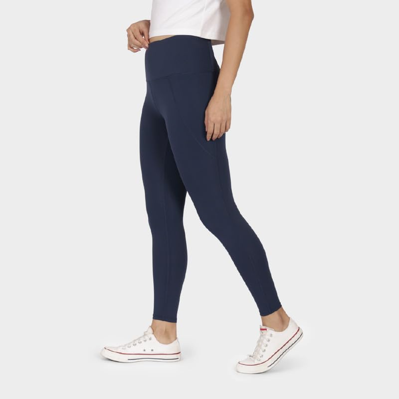 Image of BlissClub Women Skinny Fit High Rise The Ultimate Leggings, Ankle Length Tights for Gym, Yoga and Workout with 4 Pockets