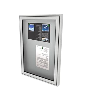 Vitrina Exterior para Anuncios, Tablón de Anuncios con Cerradura, Tablero de Aluminio (1000x840mm)