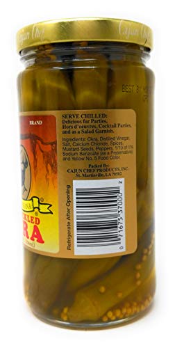 Cajun Chef Pickled Okra HOT Style - 3 x 12 Oz Jars of Cajun Chef Hot Okra Pickled, Spicy Hot Okra by Cajun Chef, Bundled with Recipe Card - Thumbnail 2