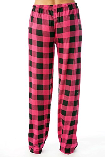 Image of Just Love Women's Buffalo Plaid Pajama Pants, 100% Cotton Jersey Knit Sleep and Lounge PJ Bottoms