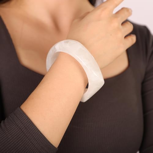 Image of JWICOS Resin Bangle Bracelet for Women Acrylic Cute Chunky Bracelet for Women Exaggerated Irregular Acrylic Resin Wristband Bracelet Bangle