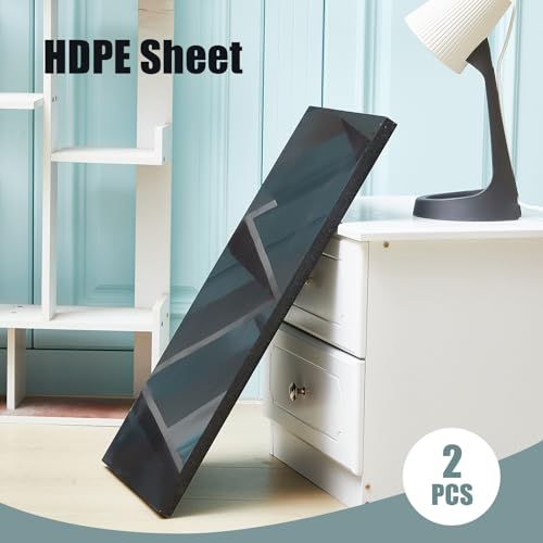 Image of Wesiti 2 Pcs 3 /4 inch Thick HDPE Plastic Sheets Thick Hard HDPE Sheet Polyethylene Sheet, High Density Polyethylene Board for Crafts Flat Panel DIY Materials for Home Decor Handicrafts (Black, 8 inch X 12'')