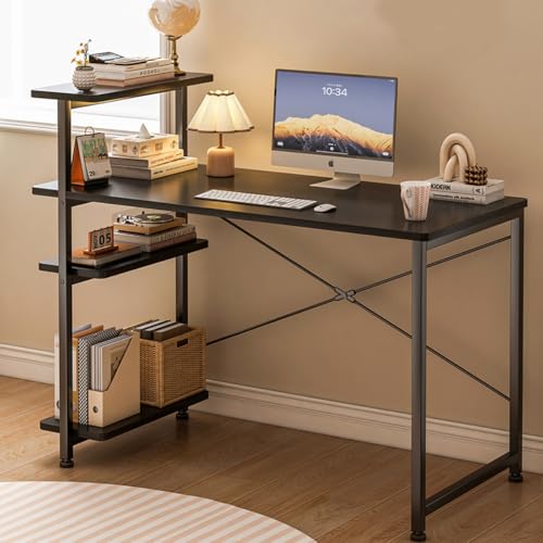 Listado de Muebles para Computadora Pequeños disponible en línea para comprar. 48 GM Bear Escritorio para Oficina con Estantes, Escritorios de Estudio con Repisas de Libros, Mesa de Juegos Minimalista, Mesa pequeño, Ideal para Home Office Recamara, 100 X 73 X...