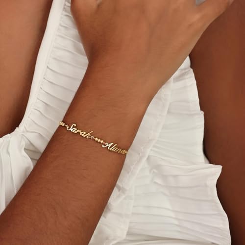 Bracelet prénom et perle d'espacement Hongyu en argent pour enfants - 5