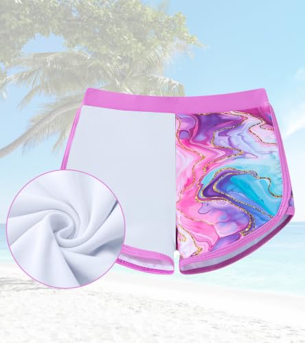 Image of Vogseek Girls Rash Guard Two Pieces Swimsuit Long Sleeve Bathing Suit for 3-10 Years