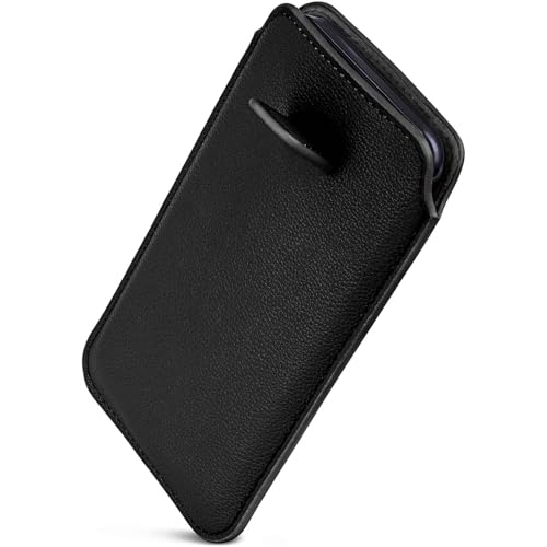 ONEFLOW Liberty Hülle für Huawei Honor 8 Handy Einsteckhülle mit Rückzugfunktion, PU Leder Handytasche, Schutzhülle mit Lasche, Sleeve Etui Hülle zum Einstecken, Schwarz