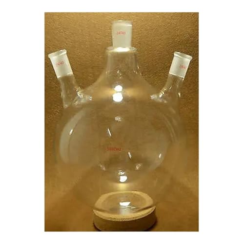 Ballon rond 3 cols 5000 ml 24/40 en verre pour laboratoires