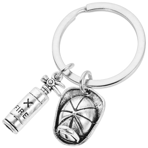 Holibanna Llavero Bombero Casco De Fuego Colgante De Llaves Y Mochila Accesorio Decorativo Resistente Para Regalos De Bomberos Y Uso Diario