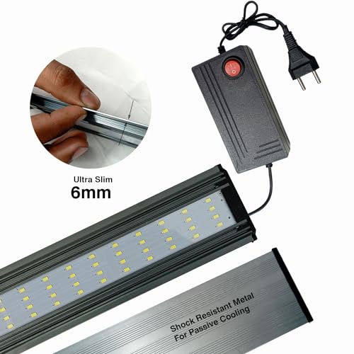Image of Jainsons Pet Products Aquarium Fish Tank for Planted /Nature Aquarium Lighting Slim Bright Planted MinJiang Aquarium White LED Light (XP-600 |32 W | Suitable for 60-75 cm Aquarium)