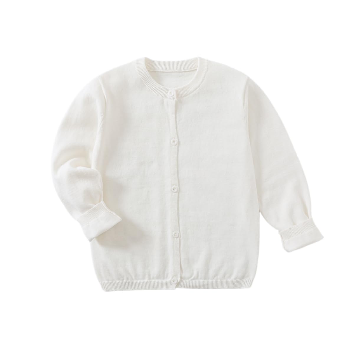 Yealoo Chaqueta de punto para niña, uniforme escolar, chaqueta de algodón, chaqueta para niños y niñas, cuello redondo, manga larga, suéter con botones