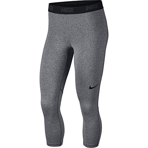Nike Women's Victory Baselayer Capri, Carbon Heather/Cool Grey/Black, Large
