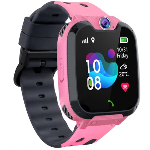 Reloj Inteligente Niño, Smartwatch Niños con Llamada 16 Juegos Cámara Música Despertador HD Pantalla Táctil, Reloj con Tarjeta SIM Regalos para Niñas Niños