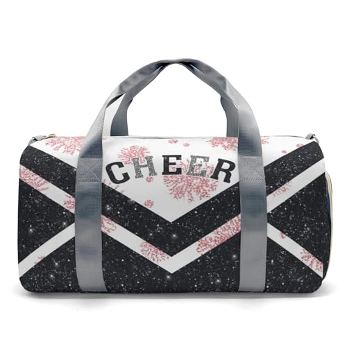 Cheer Pink Travel Duffel Bags Custom Oversized Weekender Overnight Luggage Tote Bag with Name for Man and Women2