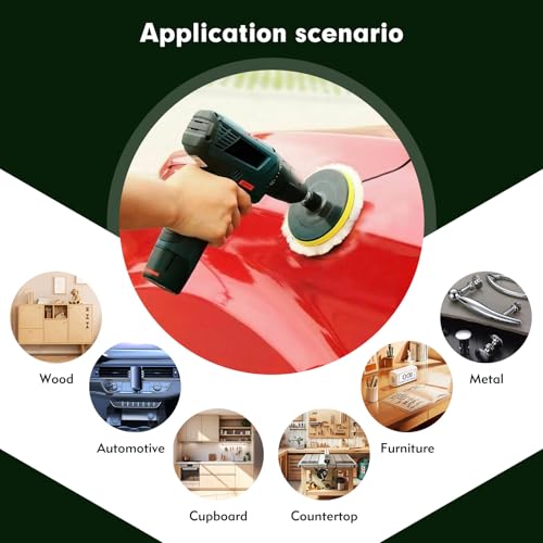 Image of 6Piece 3Inch Wool Polishing Pad Set Ideal Drill Buffer Polisher Attachment for Versatile and Efficient Polishing