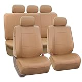 FH-PU001115 Classic PU Leather Car Seat Covers Solid Tan color