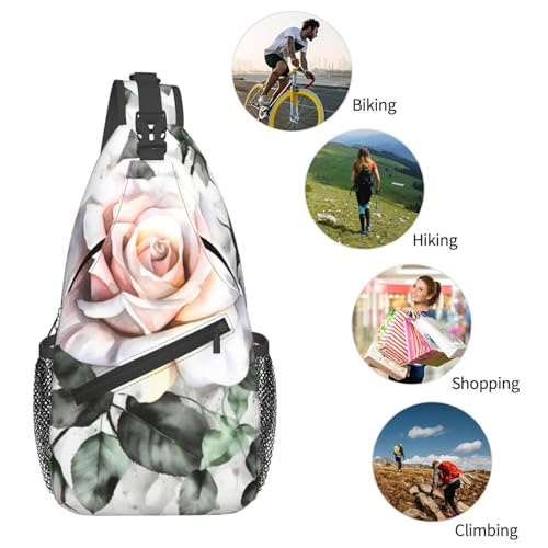 Morrales cruzados para pecho para mujer y hombre blanco floral miniatura 6