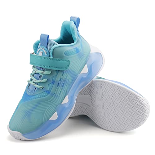 Brooman Kids Basketball Shoes Boys Low Top Sneakers Girls School Sports Shoes Running Shoes (13,Mint/Green) #TOP5