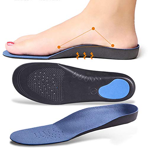EDTara Shoe Insoles – Supportive, 1Pair Memory Foam Orthotics Arch Pain Relief Support Shoe Insoles Insert Pads Cushion for Men & Women Blue L 43-46