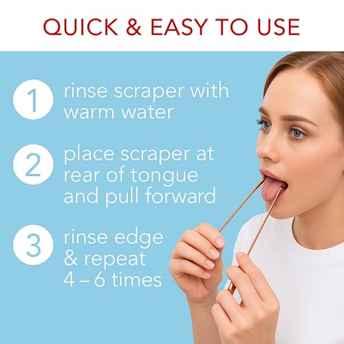 Image of Tongue Scraper • 100% Copper (2 Pack) Premium Tongue Cleaner • Improve Oral Health • Ayurvedic Cleaning Tool