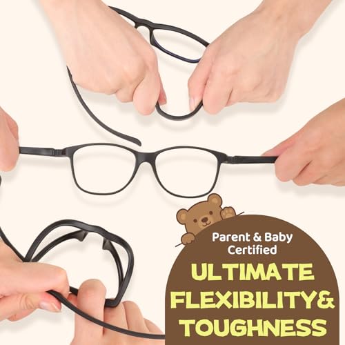 Image of BiBiBear Bluelight Kids Glasses Unbreakable Glasses | TR90 Frame for New Year Gifts, 360 Flexible, Lightweight & Safe Eyeglasses for Kids Age 2-15