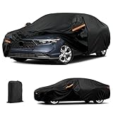 7 Layers Car Cover for Honda Accord 2001-2025, Heavy Duty Sedan Waterproof Car Cover with Zipper Door & Windproof Bands for Snow Rain Dust Hail Leaves Bird droppings All Weather Protection
