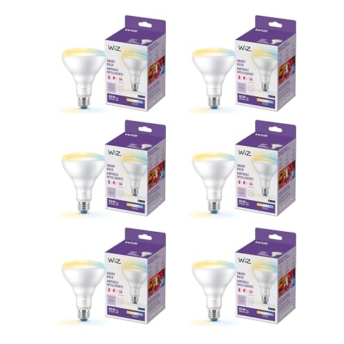 Image of WiZ 65W BR30 Tunable White LED Smart Bulb - Pack of 6 - E26- Indoor - Connects to Your Existing Wi-Fi - Control with Voice or App + Activate with Motion - Matter Compatible