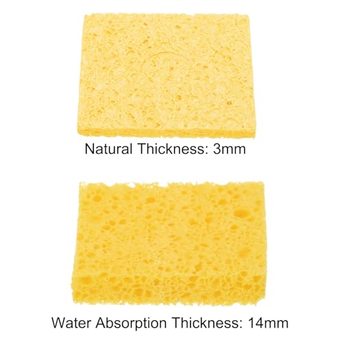 Image of MECCANIXITY 15PCS Soldering Sponge 60 x 60mm Square with Holes Deep Cleaning Pad Welding Tip Iron Replacement for Cleaning Soldering Iron 3mm Natural Thickness 14mm Water Absorption Thickness