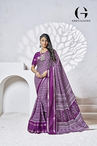 Image of GRECIILOOKS Saree | Women Saree | Saree for women latest design | Saree | Saree for Women | Silk Saree | Banarasi Saree