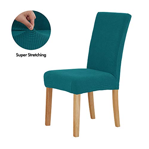 Deconovo Fundas para Sillas Elástica Lavables Comedor Asiento Cubre para Banquete Boda Fiesta Extraíble 6 Piezas Turquesa