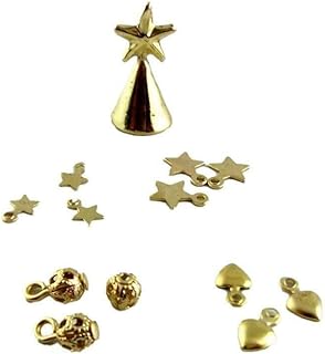 Wonham Dolls House Miniature Accessory Christmas Tree Decoration Ornament Set Gold