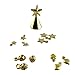 Wonham Dolls House Miniature Accessory Christmas Tree Decoration Ornament Set Gold