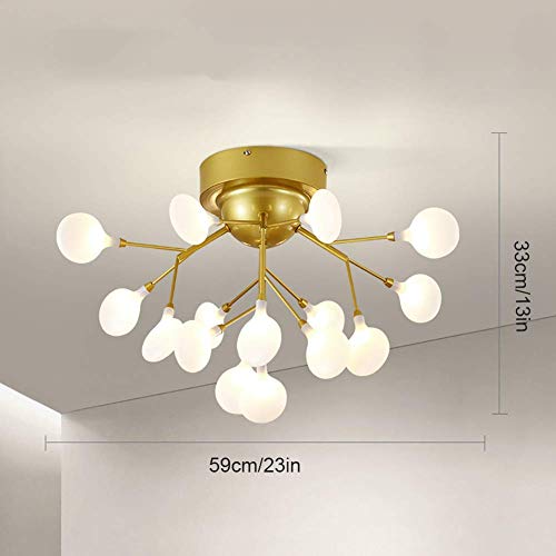 Chandelier Sputnik industriel et plafonnier luciole LED G4 pour salon - 6