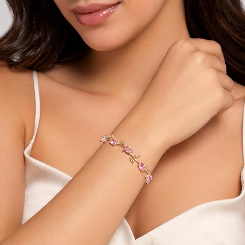 Image of Tulip Bracelet for Women & Girls | Adjustable Stainless Steel Floral Design | Minimalist Trendy Hand Bracelet for Daily, Party & Office Styling