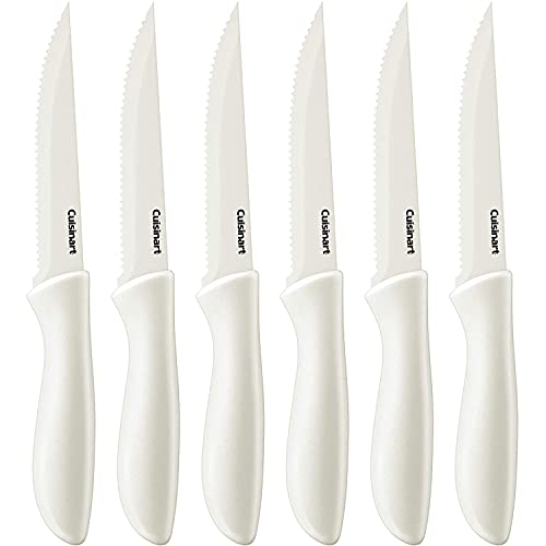 Image of Cuisinart 6-pc. Ceramic Coated Steak Knife Set (White), White