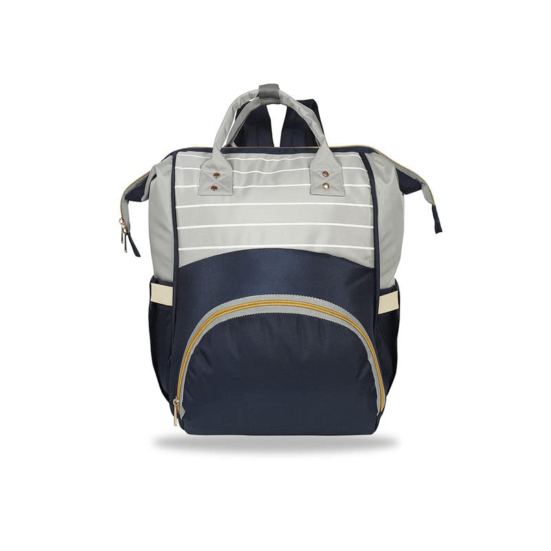 Image of Chinmay Kids Baby Diaper Backpack for New Born Baby Mother /Mom Stylish Polyester Organizer Bag for Casual Travel Outing & Traveling (Dark Blue Grey, 16 X 9.5 X 7.5 in)