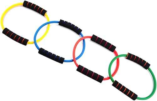 4 piezas de suministros de yoga expansor de pecho de látex Yoga banda de pecho forma anillo de yoga