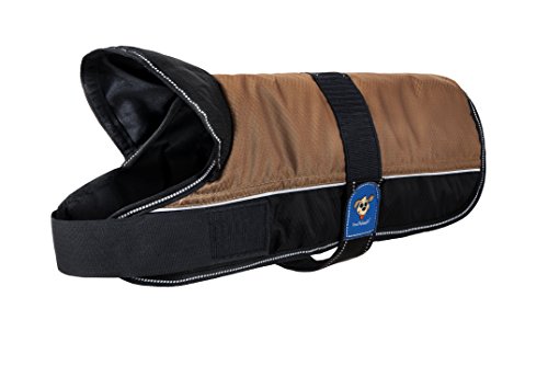 Knuffelwuff 13873-003 Hundemantel Funktionstextil reflektierend mit Kragen, 40 cm, braun/schwarz