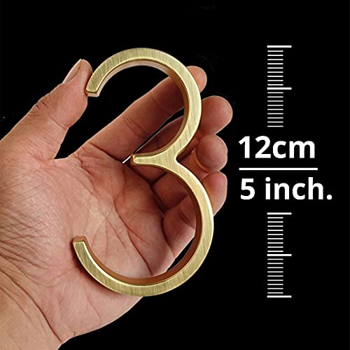 Numéro de porte laiton doré 125 mm visible et résistant aux intempéries - 2