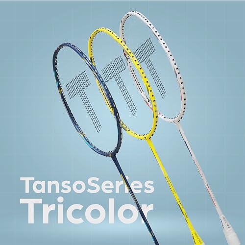 Image of TANSO Windbender Full Graphite Ultra Light Weight Carbon Fibre Strung Badminton Racket (32 Lbs Tension, 680 mm Long, 77 Grams, Strung with Premium Strings and Full Racquet Cover)