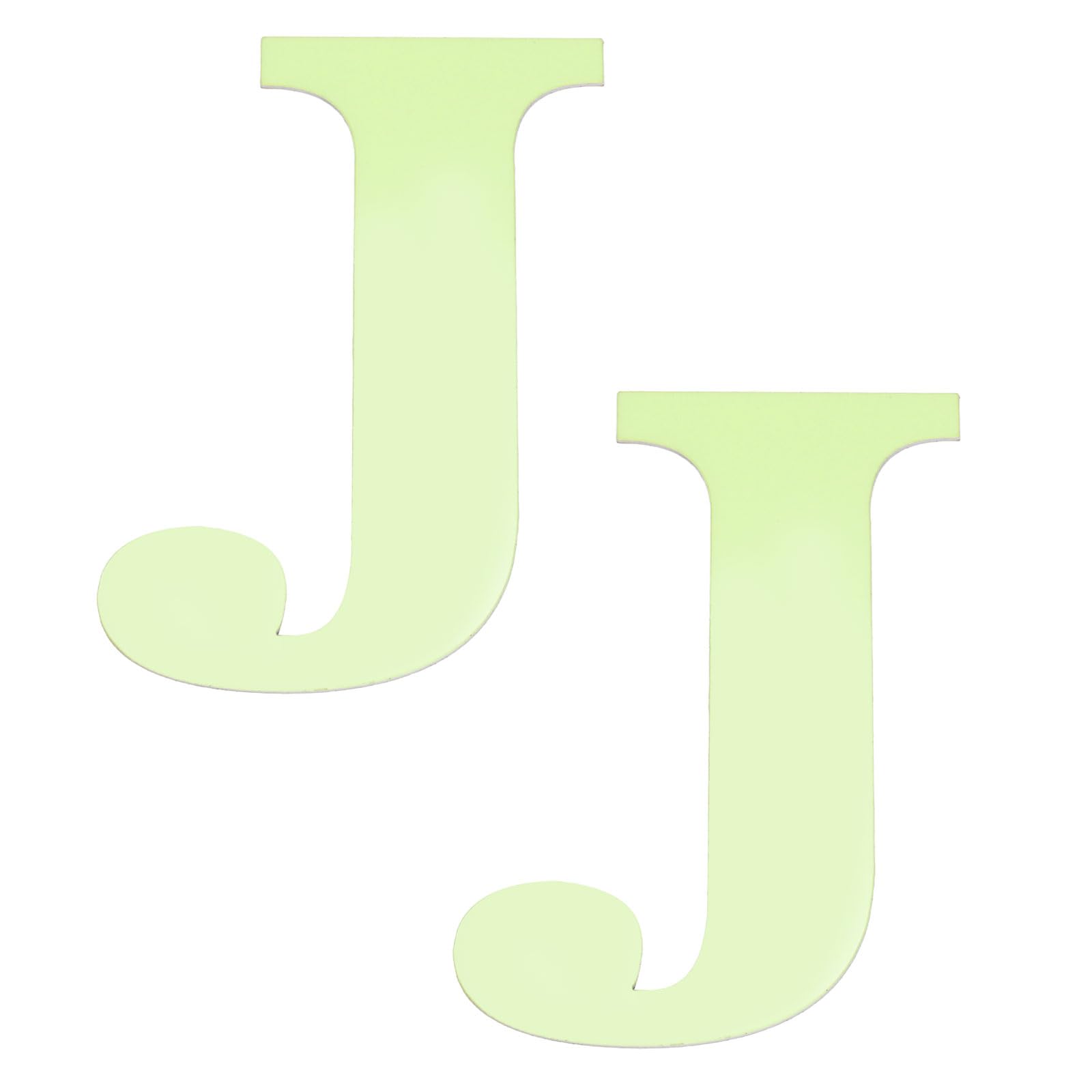sourcing map 2Pcs 3D Alphabet Mirror Wall Stickers, 3.9" Letter J Self-Adhesive Glow in the Dark Sticker for DIY Party Wedding House Room Bedroom Wall Decoration, Fluorescent Green