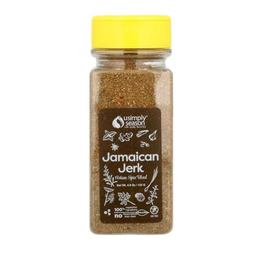 USimplySeason Jamaican Jerk Seasoning (4.8 oz) - Vibrant Caribbean Blend for Grilling, Marinades, & Rubs - No Salt, Vegan, Non-GMO, Made in USA