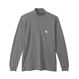 最安！[チャンピオン] Tシャツ オープンハンガー仕様 丸胴仕様 保温 コットンブレンド ハイネックロングスリーブTシャツ CM4HW201 メンズ ヘザーチャコール LL