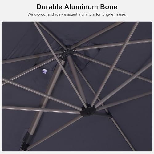 PURPLE-LEAF-Patio-Umbrella-with-Base-Included-1013-Outdoor-Aluminum-Cantilever-Umbrella-with-360-Rotation-Aluminum-Large-Offset-Umbrella-for-Outdoor-Garden-Pool-Light-Grey PURPLE LEAF Patio Umbrella with Base Included 1013 Outdoor Aluminum Cantilever Umbrella with 360 Rotation Aluminum Large Offset Umbrella for Outdoor Garden Pool Light Grey