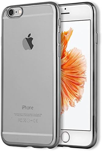 AiT iPhone 6/6S Case, Ultra Thin [Bright Luxury Electroplating Bumper and Clear Silica Gel Back] Cell Phone Case Compatible with 4.7 Inch iPhone 6/6S (Grey Edge)