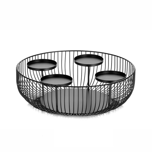 BINXWA Adventskranz schwarz,Metall adventskranz modern,weihnachtsdeko...