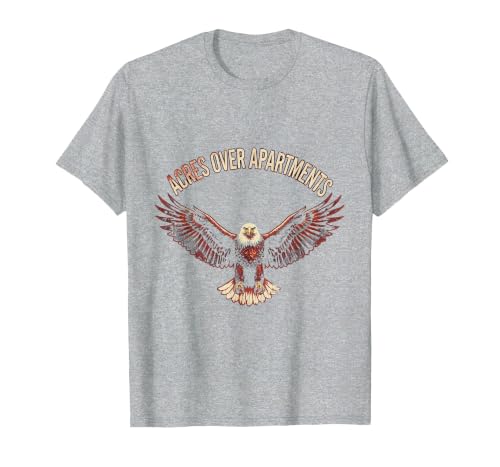 Acres Over Apartments Rural Country Living Design T-Shirt, Men, Heather Grey, 3X-Large