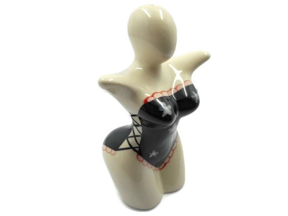 Ceramic Salt and Pepper Shaker, 4.25-Inch - Black