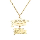 Q&Locket Custom Name Necklace Personalized Gifts Graduation 18k Gold Plate Name Necklace Customized